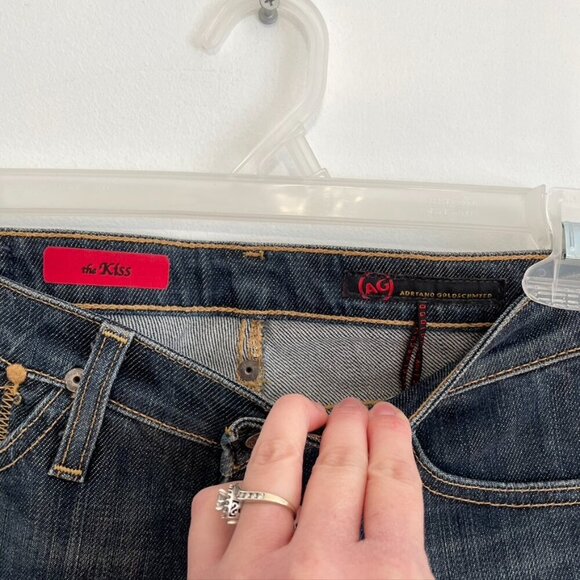 AG ADRIANO GOLDSCHMIED the Kiss Slim Straight Leg Jeans Dark Wash Low Rise Y2K - Picture 5 of 11